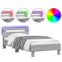 Bettgestell-Kopfteil mit LED-Leuchten, Sonoma-Grau, 100 x 200 cm von , Betten und Lattenroste - Ref: Foro24-838713, Preis: 12...