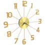 Reloj de pared de metal dorado 50 cm de vidaXL, Relojes de pared - Ref: Foro24-283858, Precio: 49,32 €, Descuento: %