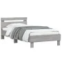 Bed frame headboard LED lights Sonoma gray 100x200 cm by , Beds and slatted bases - Ref: Foro24-838713, Price: 121,52 €, Disc...