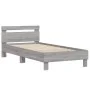 Bed frame headboard LED lights Sonoma gray 100x200 cm by , Beds and slatted bases - Ref: Foro24-838713, Price: 121,52 €, Disc...