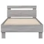 Bed frame headboard LED lights Sonoma gray 100x200 cm by , Beds and slatted bases - Ref: Foro24-838713, Price: 121,52 €, Disc...