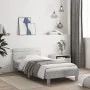 Concrete gray LED lights headboard bed frame 100x200 cm by , Beds and slatted bases - Ref: Foro24-838711, Price: 117,72 €, Di...