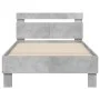 Concrete gray LED lights headboard bed frame 100x200 cm by , Beds and slatted bases - Ref: Foro24-838711, Price: 117,72 €, Di...