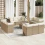 Garden sofa set with cushions 13 pieces beige synthetic rattan by , Garden sets - Ref: Foro24-3217338, Price: 957,39 €, Disco...