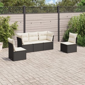 5-teiliges Gartenmöbel-Set und schwarze synthetische Rattankissen von , Gartensets - Ref: Foro24-3217346, Preis: 281,88 €, Ra...