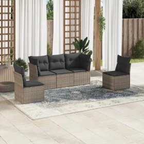 Garden sofa set with cushions 5 pieces gray synthetic rattan by , Garden sets - Ref: Foro24-3217350, Price: 294,48 €, Discoun...