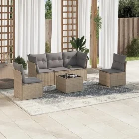 Garden sofa set with cushions 6 pieces beige synthetic rattan by , Garden sets - Ref: Foro24-3217359, Price: 368,26 €, Discou...