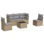 Garden sofa set with cushions 6 pieces beige synthetic rattan by , Garden sets - Ref: Foro24-3217359, Price: 368,26 €, Discou...