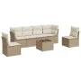 7-piece garden sofa set and beige synthetic rattan cushions by , Garden sets - Ref: Foro24-3217378, Price: 442,52 €, Discount: %