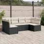 6-teiliges Gartensofa-Set und schwarze synthetische Rattankissen von , Gartensets - Ref: Foro24-3217386, Preis: 343,07 €, Rab...