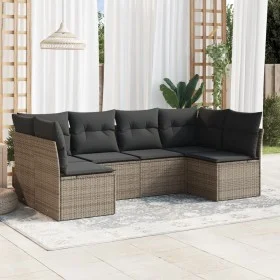 6-piece garden furniture set and gray synthetic rattan cushions by , Garden sets - Ref: Foro24-3217390, Price: 344,60 €, Disc...