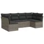 6-piece garden furniture set and gray synthetic rattan cushions by , Garden sets - Ref: Foro24-3217390, Price: 344,60 €, Disc...