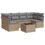 7-piece garden sofa set and beige synthetic rattan cushions by , Garden sets - Ref: Foro24-3217399, Price: 378,42 €, Discount: %