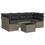 7-piece garden sofa set with gray PE rattan cushions by , Garden sets - Ref: Foro24-3217400, Price: 388,81 €, Discount: %