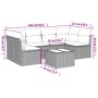 7-piece garden sofa set with gray PE rattan cushions by , Garden sets - Ref: Foro24-3217400, Price: 388,81 €, Discount: %