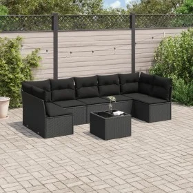 8-teiliges Gartensofa-Set und schwarze synthetische Rattankissen von , Gartensets - Ref: Foro24-3217435, Preis: 473,16 €, Rab...
