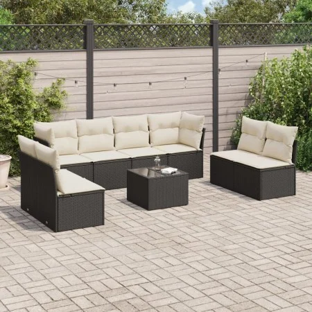 8-teiliges Gartensofa-Set und schwarze synthetische Rattankissen von , Gartensets - Ref: Foro24-3217456, Preis: 509,23 €, Rab...