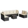 8-teiliges Gartensofa-Set und schwarze synthetische Rattankissen von , Gartensets - Ref: Foro24-3217456, Preis: 466,79 €, Rab...