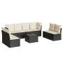 8-teiliges Gartensofa-Set und schwarze synthetische Rattankissen von , Gartensets - Ref: Foro24-3217456, Preis: 509,23 €, Rab...