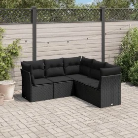Set de muebles de jardín 5 pzas y cojines ratán sintético negro de , Conjuntos de jardín - Ref: Foro24-3217615, Precio: 342,0...