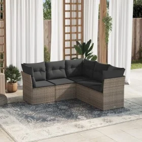 Garden sofa set with cushions 5 pieces gray synthetic rattan by , Garden sets - Ref: Foro24-3217620, Price: 308,19 €, Discoun...