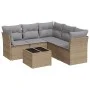 Garden sofa set with cushions 6 pieces beige synthetic rattan by , Garden sets - Ref: Foro24-3217629, Price: 363,50 €, Discou...