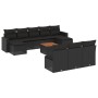 11-teiliges Gartensofa-Set und schwarze synthetische Rattankissen von , Modulare Sofas für den Außenbereich - Ref: Foro24-322...