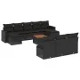 11-teiliges Gartensofa-Set und schwarze synthetische Rattankissen von , Modulare Sofas für den Außenbereich - Ref: Foro24-322...