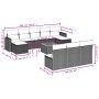 11-teiliges Gartensofa-Set und schwarze synthetische Rattankissen von , Modulare Sofas für den Außenbereich - Ref: Foro24-322...