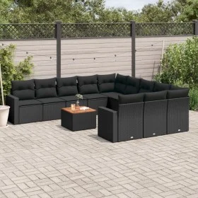 Garden sofa set 12 pieces with black synthetic rattan cushions by , Modular outdoor sofas - Ref: Foro24-3224347, Price: 804,6...