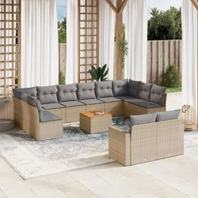 Garden sofa set with cushions 13 pieces beige synthetic rattan by , Modular outdoor sofas - Ref: Foro24-3224358, Price: 813,7...