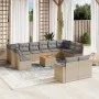 Garden sofa set with cushions 13 pieces beige synthetic rattan by , Modular outdoor sofas - Ref: Foro24-3224358, Price: 813,7...