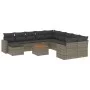 12-teiliges Gartensofa-Set mit grauen synthetischen Rattankissen von , Modulare Sofas für den Außenbereich - Ref: Foro24-3224...