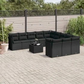 Gartensofa-Set 12-teilig mit schwarzen synthetischen Rattankissen von , Gartensets - Ref: Foro24-3218415, Preis: 754,88 €, Ra...