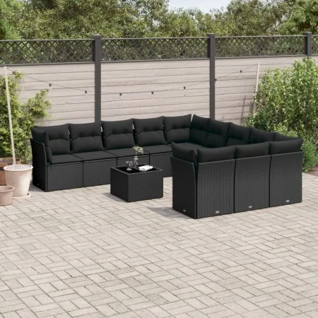 Garden sofa set 12 pieces with black synthetic rattan cushions by , Garden sets - Ref: Foro24-3218415, Price: 754,88 €, Disco...