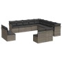 12-teiliges Gartensofa-Set mit grauen synthetischen Rattankissen von , Gartensets - Ref: Foro24-3218420, Preis: 691,21 €, Rab...
