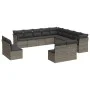Set de sofás de jardín 12 pzas con cojines ratán sintético gris de , Conjuntos de jardín - Ref: Foro24-3218420, Precio: 692,9...
