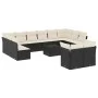 Garden sofa and cushion set 13 pieces black synthetic rattan by , Garden sets - Ref: Foro24-3218436, Price: 772,52 €, Discoun...