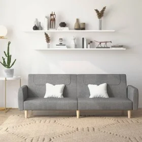 2 seater sofa bed light gray fabric by , Sofas - Ref: Foro24-375784, Price: 271,10 €, Discount: %
