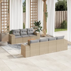 Gartensofa-Set mit beigen Kissen 8 Stück PE-Rattan von , Gartensets - Ref: Foro24-3257683, Preis: 563,32 €, Rabatt: %