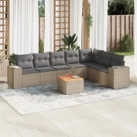 Garden sofa set with beige cushions 8 pcs PE rattan by , Garden sets - Ref: Foro24-3257809, Price: 523,54 €, Discount: %