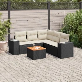 Set de sofás de jardín 6 piezas y cojines ratán sintético negro de , Conjuntos de jardín - Ref: Foro24-3257771, Precio: 378,1...