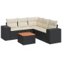6-teiliges Gartensofa-Set und schwarze synthetische Rattankissen von , Gartensets - Ref: Foro24-3257771, Preis: 377,98 €, Rab...