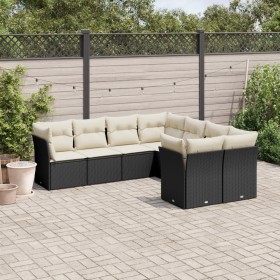 8-teiliges Gartensofa-Set und schwarze synthetische Rattankissen von , Gartensets - Ref: Foro24-3218586, Preis: 447,36 €, Rab...
