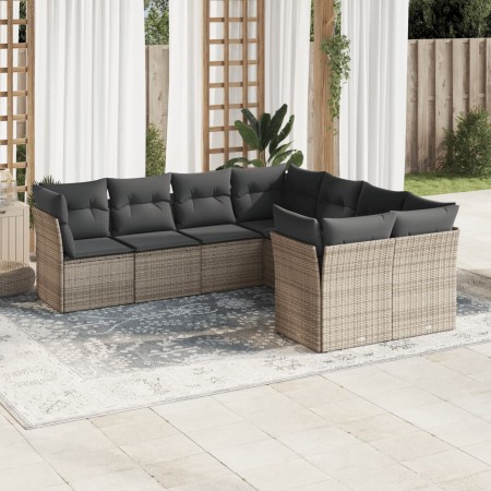 8-piece garden sofa set and gray synthetic rattan cushions by , Garden sets - Ref: Foro24-3218590, Price: 473,64 €, Discount: %