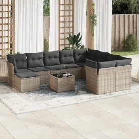 11-teiliges Gartensofa-Set und graue synthetische Rattankissen von , Gartensets - Ref: Foro24-3218600, Preis: 619,00 €, Rabat...