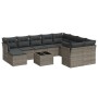11-teiliges Gartensofa-Set und graue synthetische Rattankissen von , Gartensets - Ref: Foro24-3218600, Preis: 609,22 €, Rabat...
