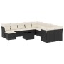 Gartensofa-Set 12-teilig mit schwarzen synthetischen Rattankissen von , Gartensets - Ref: Foro24-3218616, Preis: 627,53 €, Ra...