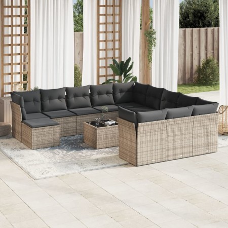 Garden sofa set with cushions 13 pieces gray synthetic rattan by , Garden sets - Ref: Foro24-3218640, Price: 780,55 €, Discou...