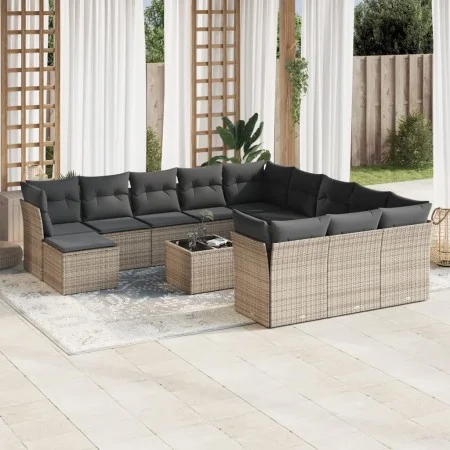 Gartensofa-Set mit Kissen, 13-teilig, graues synthetisches Rattan von , Gartensets - Ref: Foro24-3218640, Preis: 781,70 €, Ra...